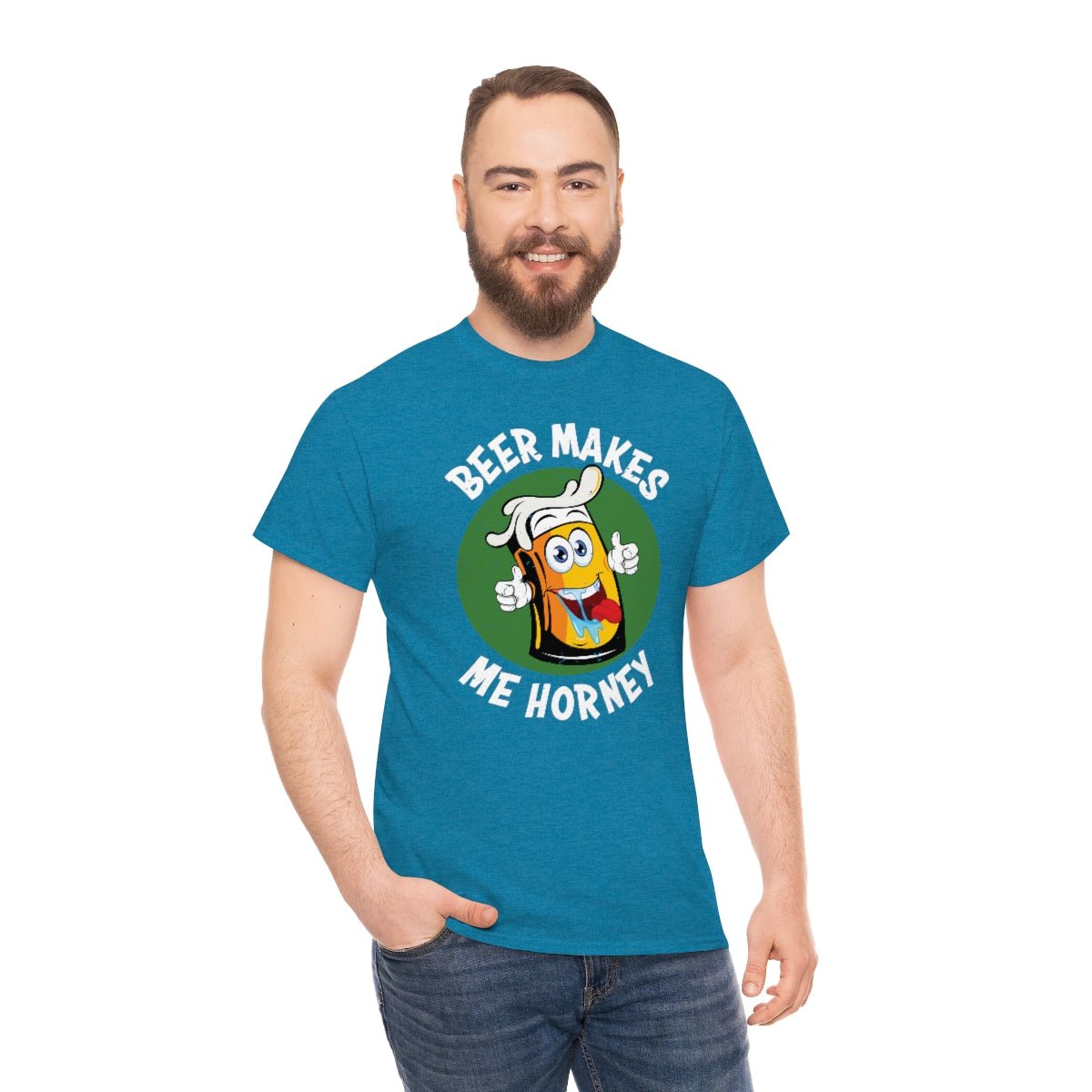 Beer makes me horney Men's Heavy Cotton Tee