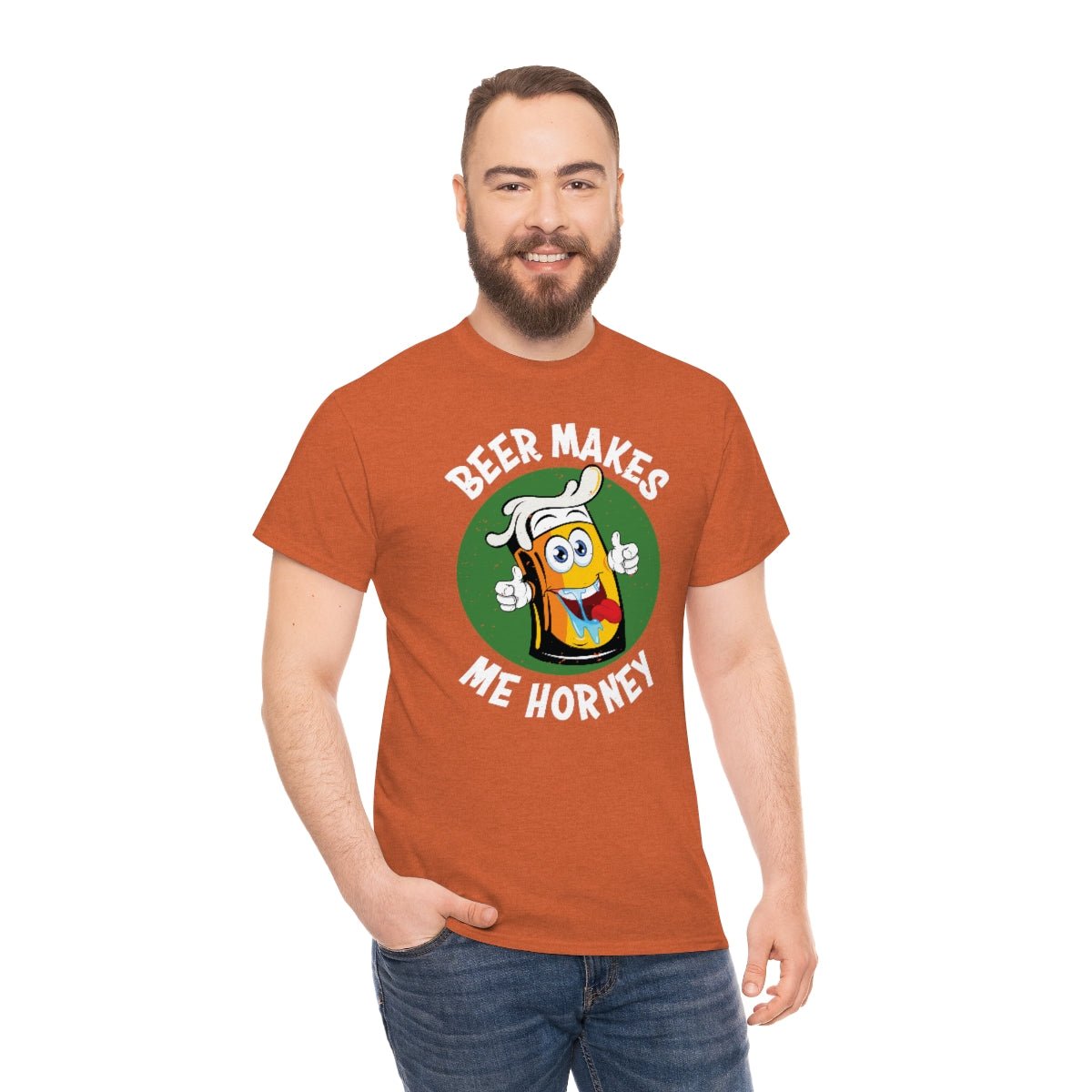 Beer makes me horney Men's Heavy Cotton Tee