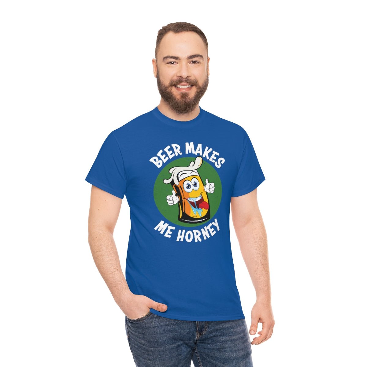 Beer makes me horney Men's Heavy Cotton Tee