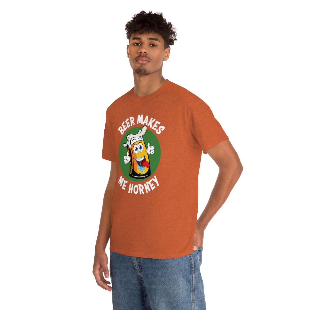 Beer makes me horney Men's Heavy Cotton Tee