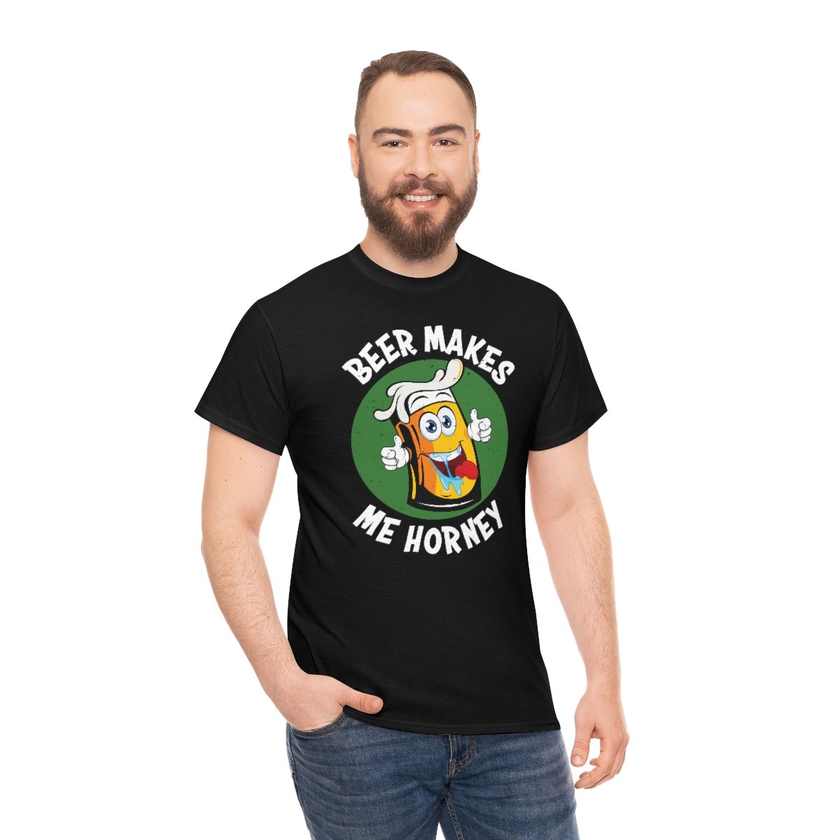 Beer makes me horney Men's Heavy Cotton Tee