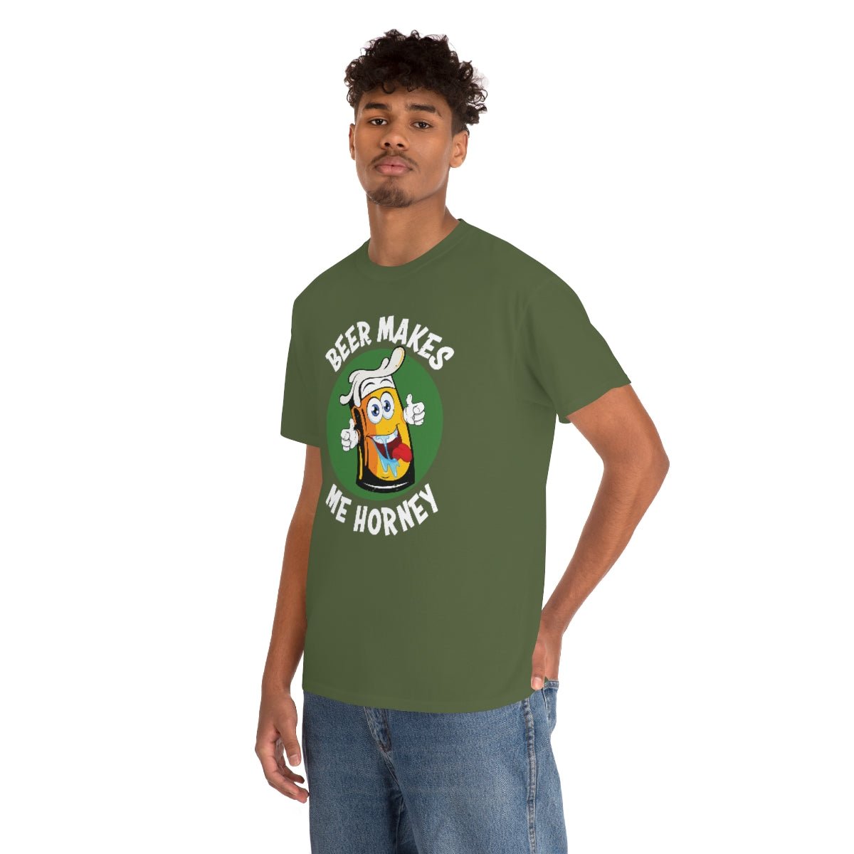 Beer makes me horney Men's Heavy Cotton Tee