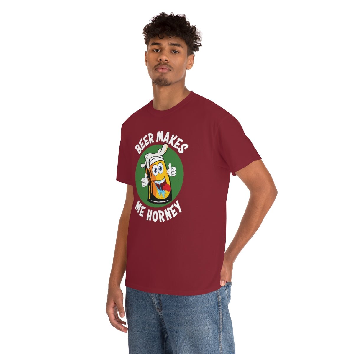 Beer makes me horney Men's Heavy Cotton Tee