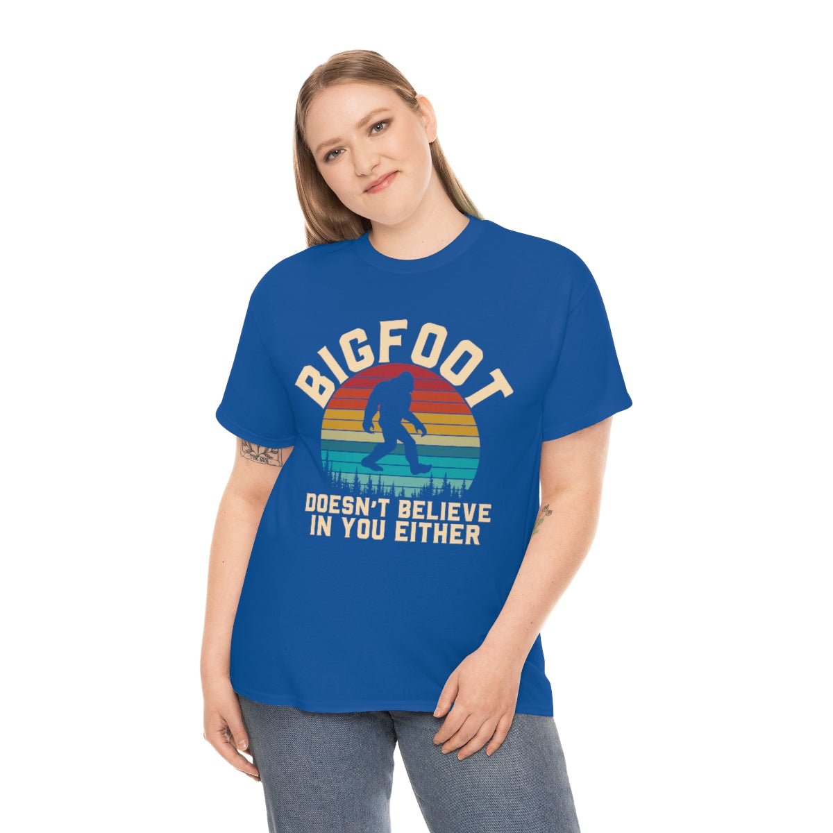 Bigfoot Doesn't Believe Men's Cotton Tee