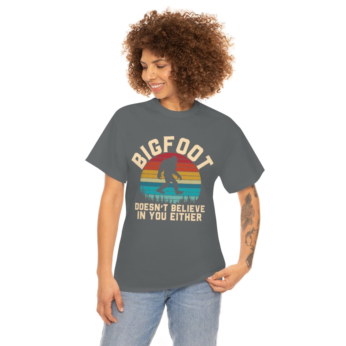 Bigfoot Doesn't Believe Men's Cotton Tee