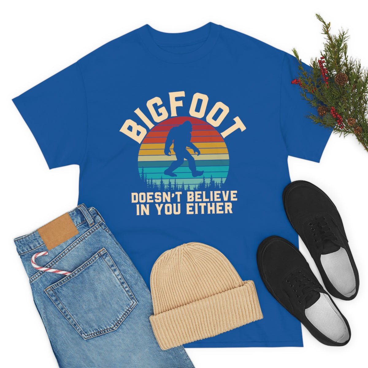 Bigfoot Doesn't Believe Men's Cotton Tee