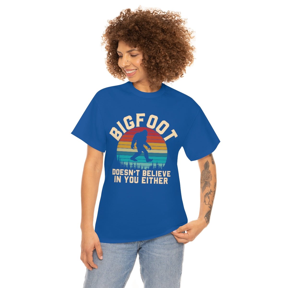 Bigfoot Doesn't Believe Men's Cotton Tee