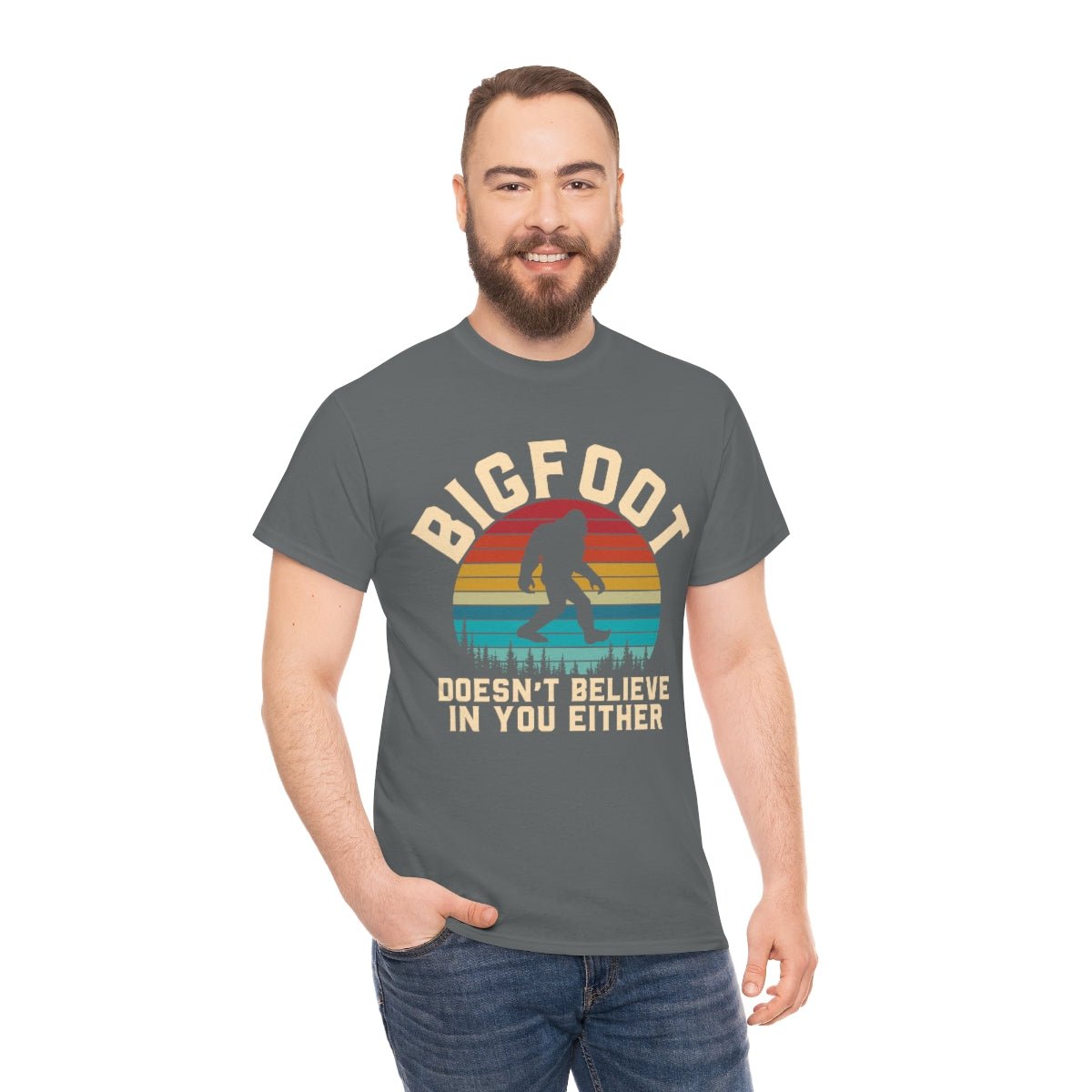 Bigfoot Doesn't Believe Men's Cotton Tee