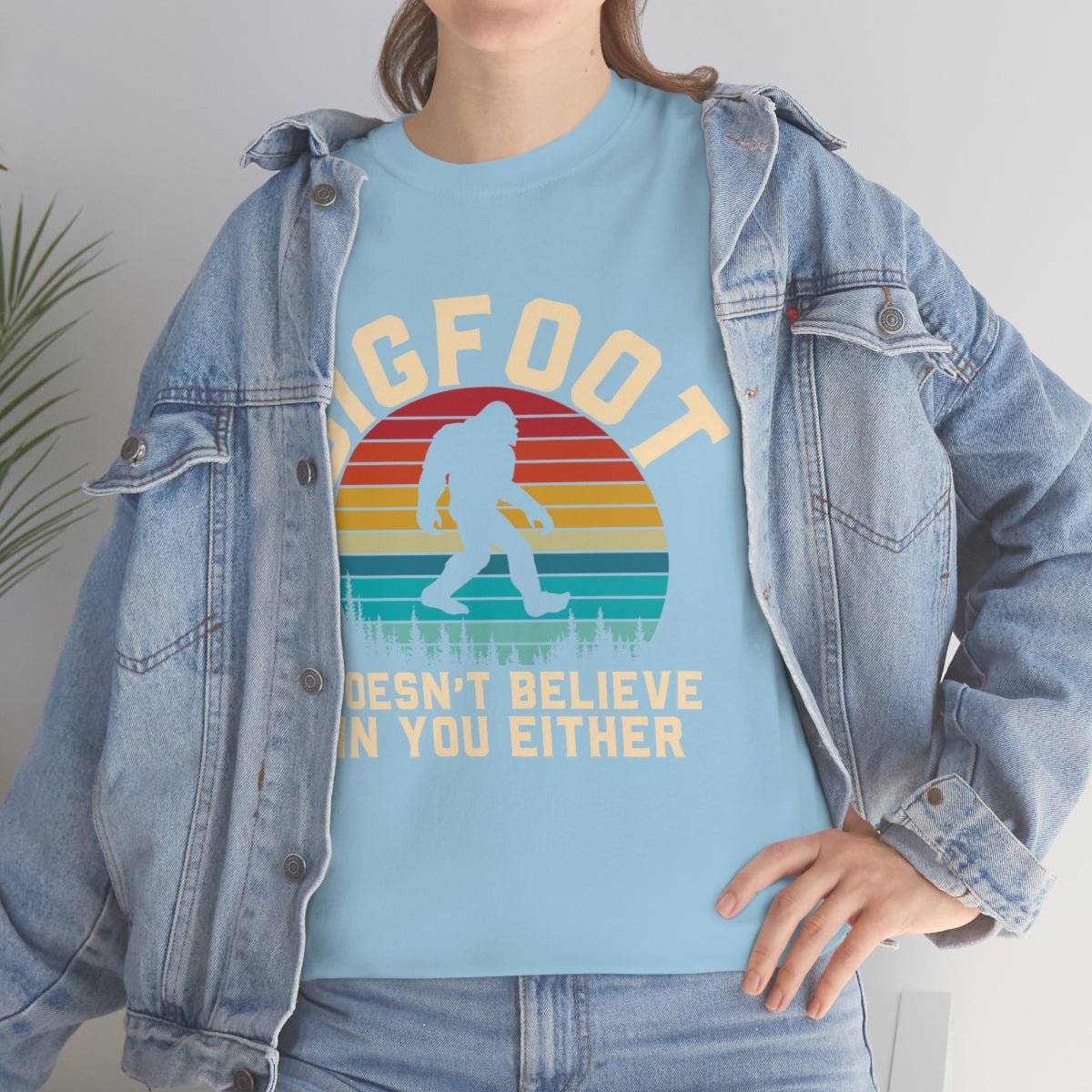 Bigfoot Doesn't Believe Men's Cotton Tee