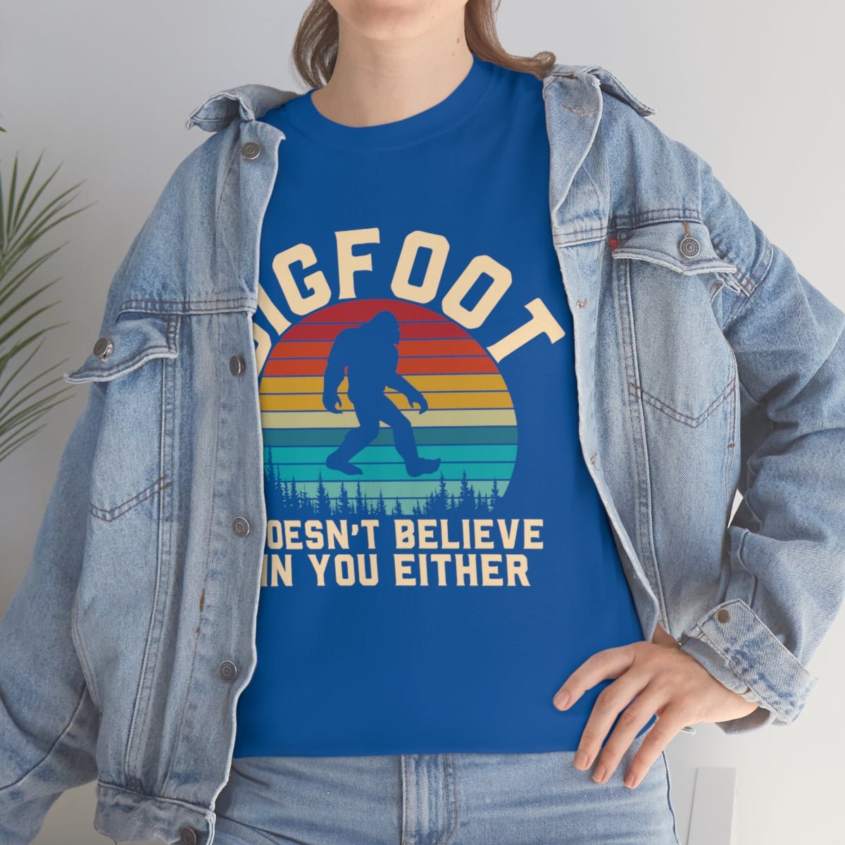 Bigfoot Doesn't Believe Men's Cotton Tee