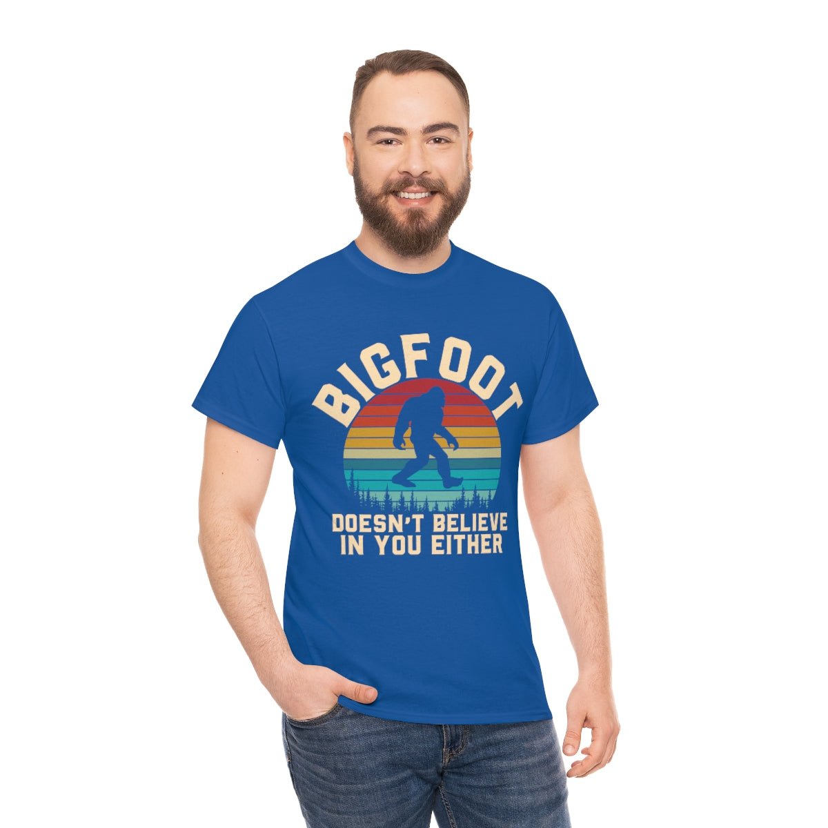 Bigfoot Doesn't Believe Men's Cotton Tee