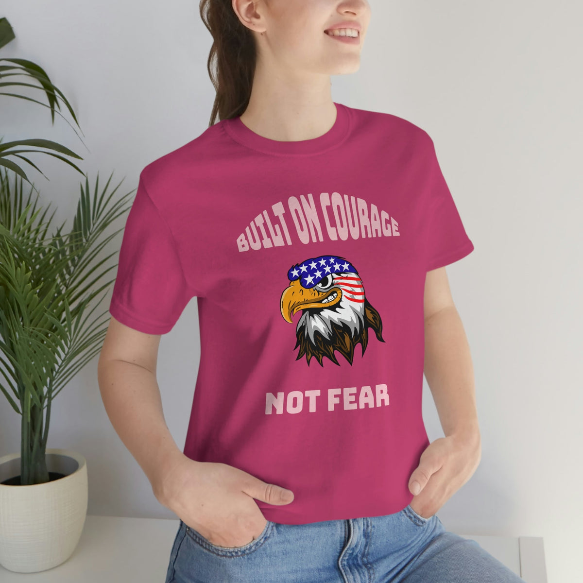 Built On Courage, Not Fear Women's Short Sleeve Tee Berry