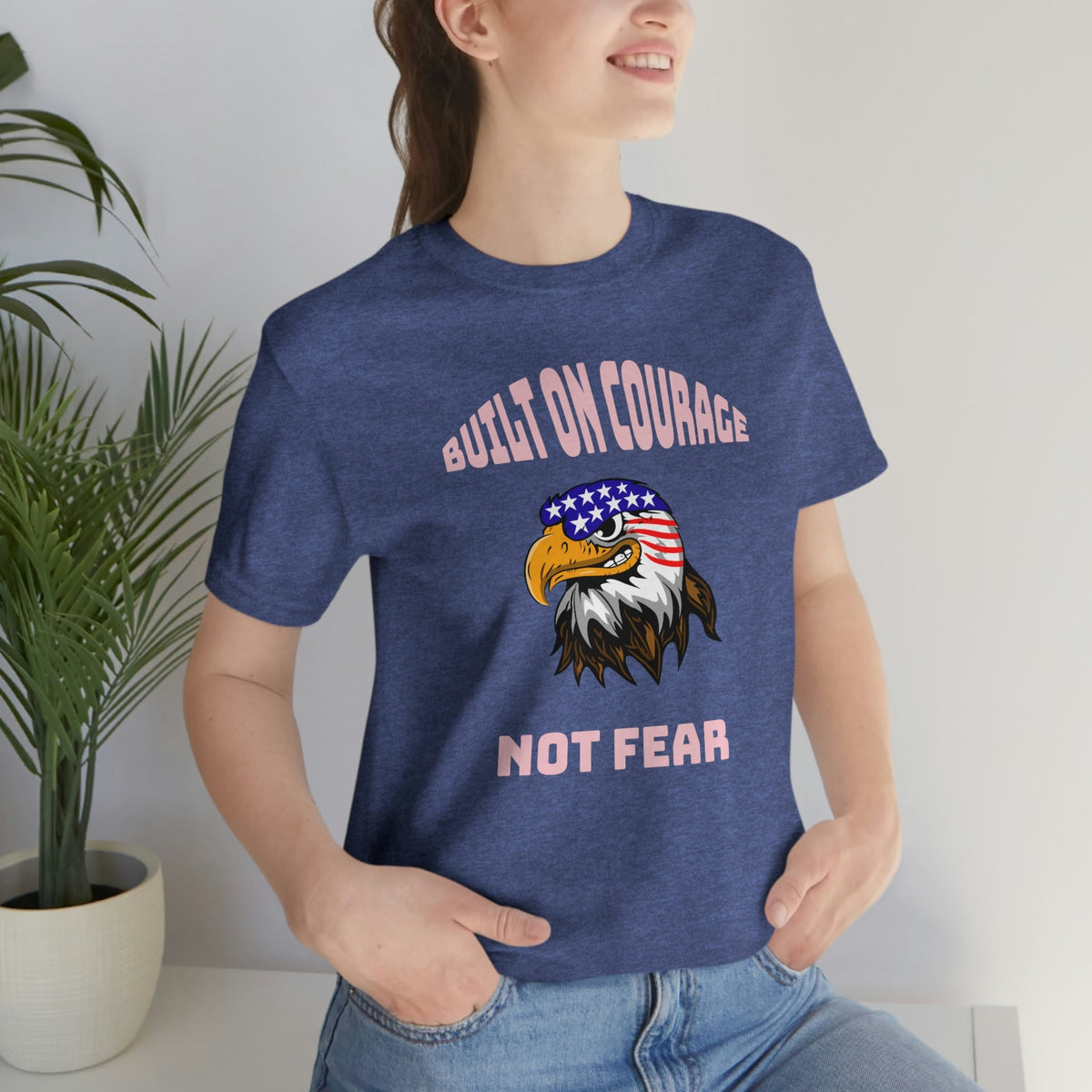 Built On Courage, Not Fear Women's Short Sleeve Tee Heather True Royal