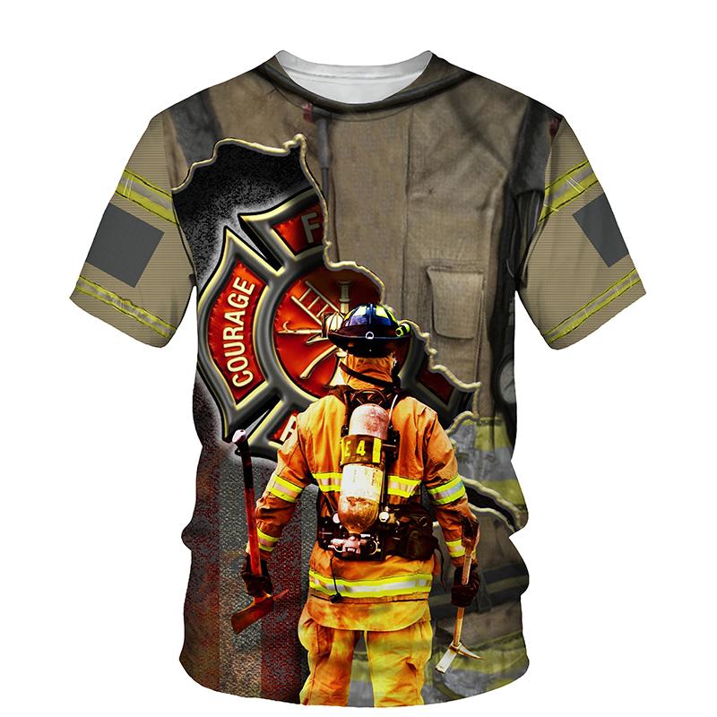 Bunker Gear Maltese Cross Firefighter 3D Printed Shirt - Salty Medic Clothing Co.