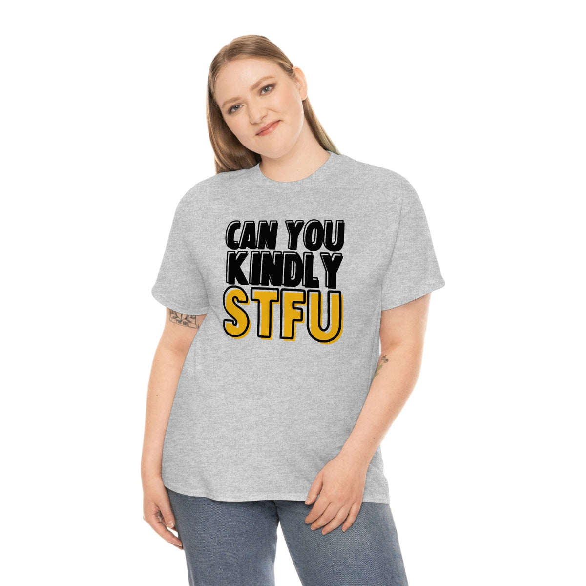 Can You STFU? Cotton Tee Sport Grey