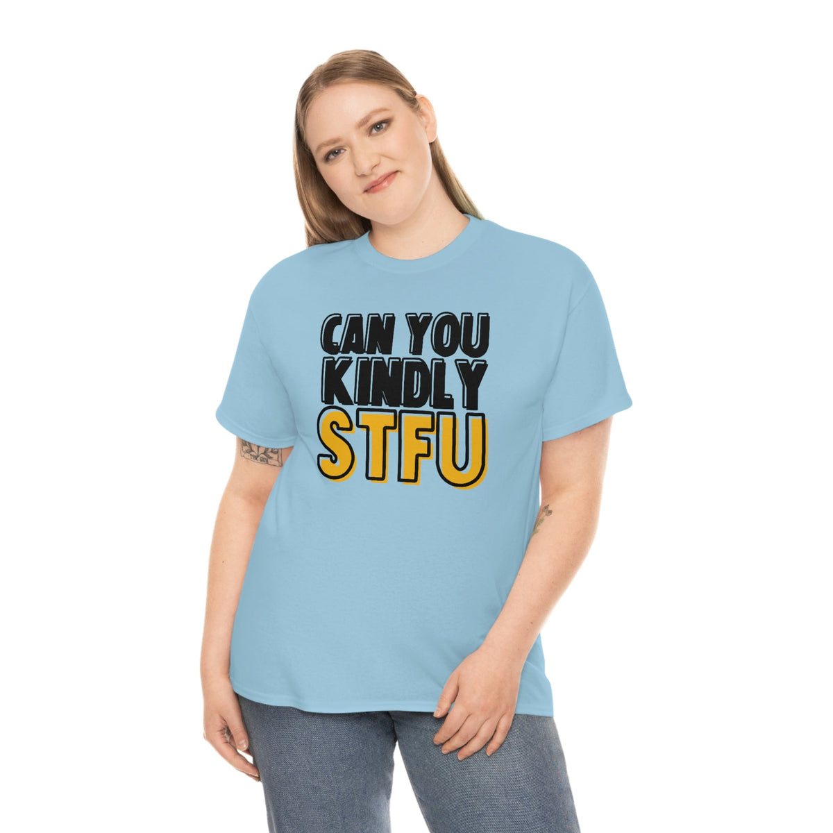 Can You STFU? Cotton Tee Light Blue