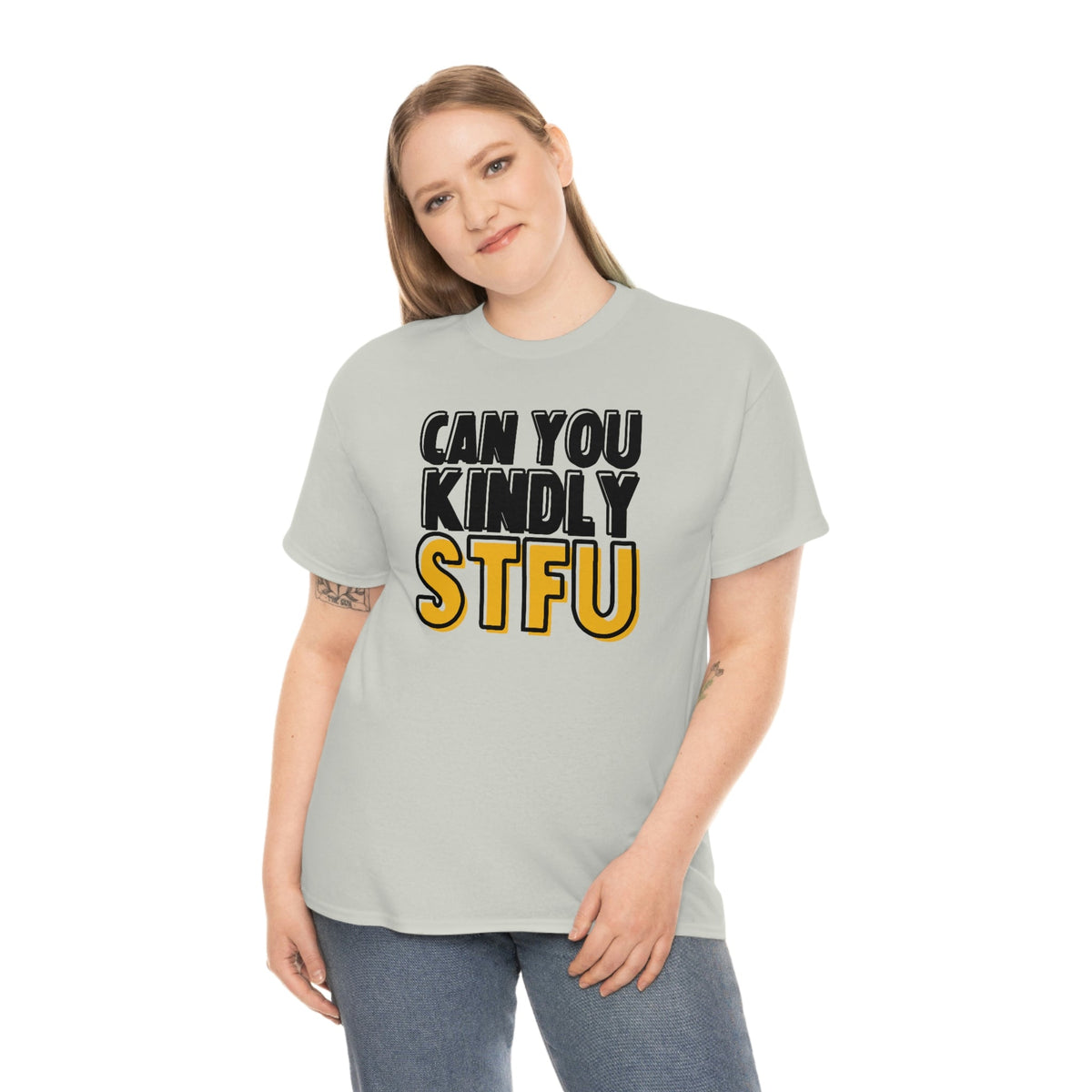 Can You STFU? Cotton Tee Ice Grey