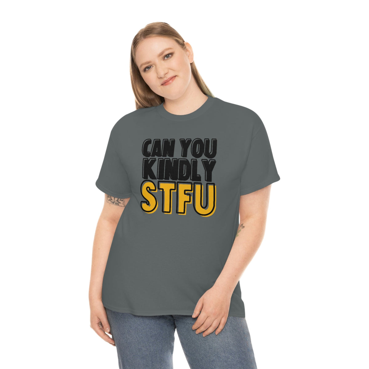 Can You STFU? Cotton Tee Charcoal