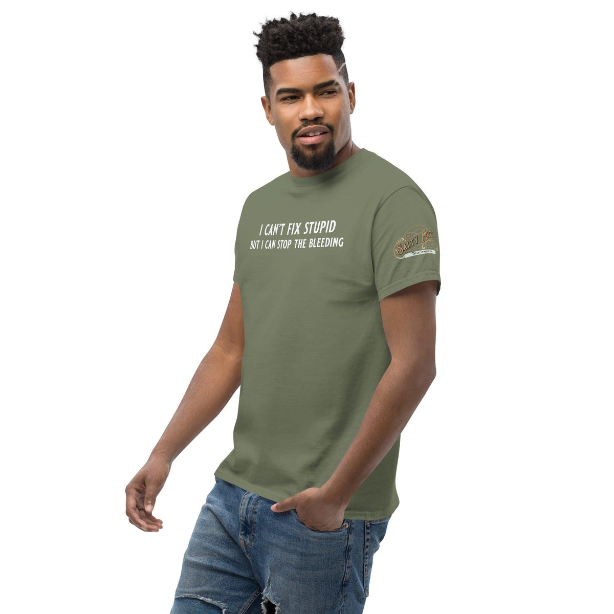 Can't fix stupid Men's classic tee - Salty Medic Clothing Co.