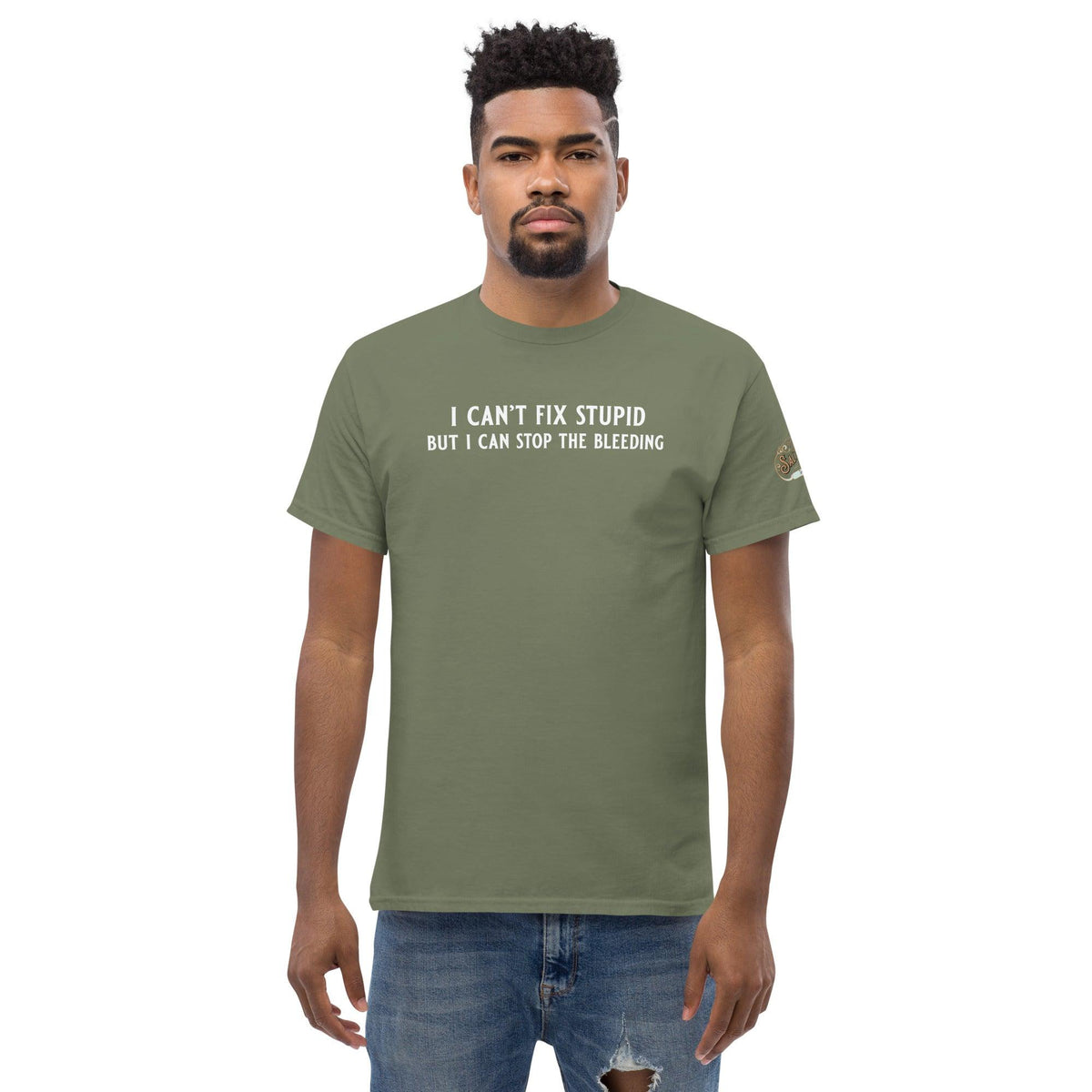 Can't fix stupid Men's classic tee - Salty Medic Clothing Co.