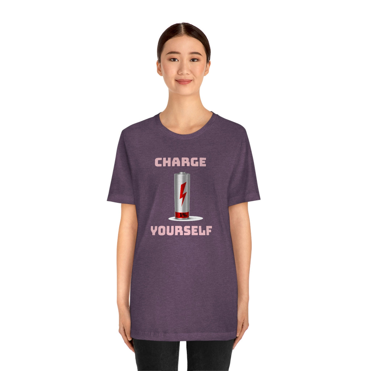 Charge Yourself Women's Short Sleeve Tee Heather Team Purple