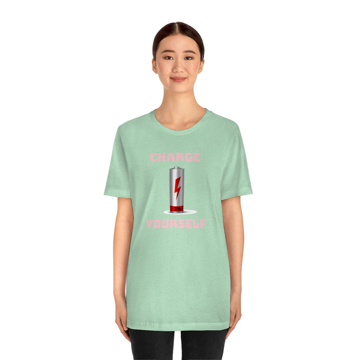 Charge Yourself Women's Short Sleeve Tee Heather Mint