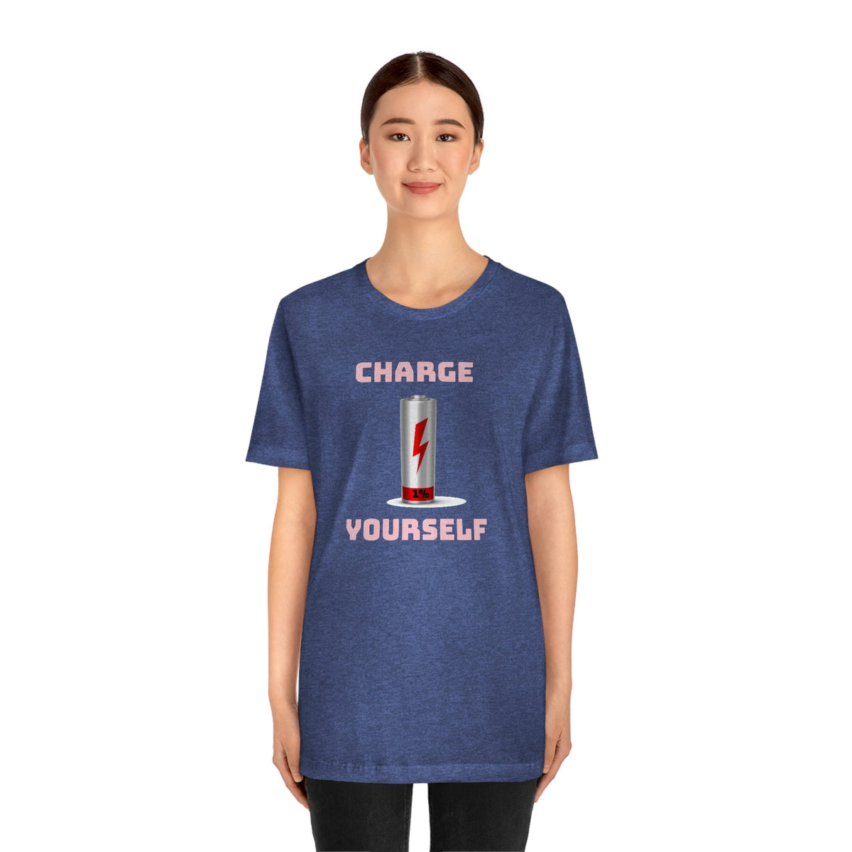 Charge Yourself Women's Short Sleeve Tee Heather True Royal