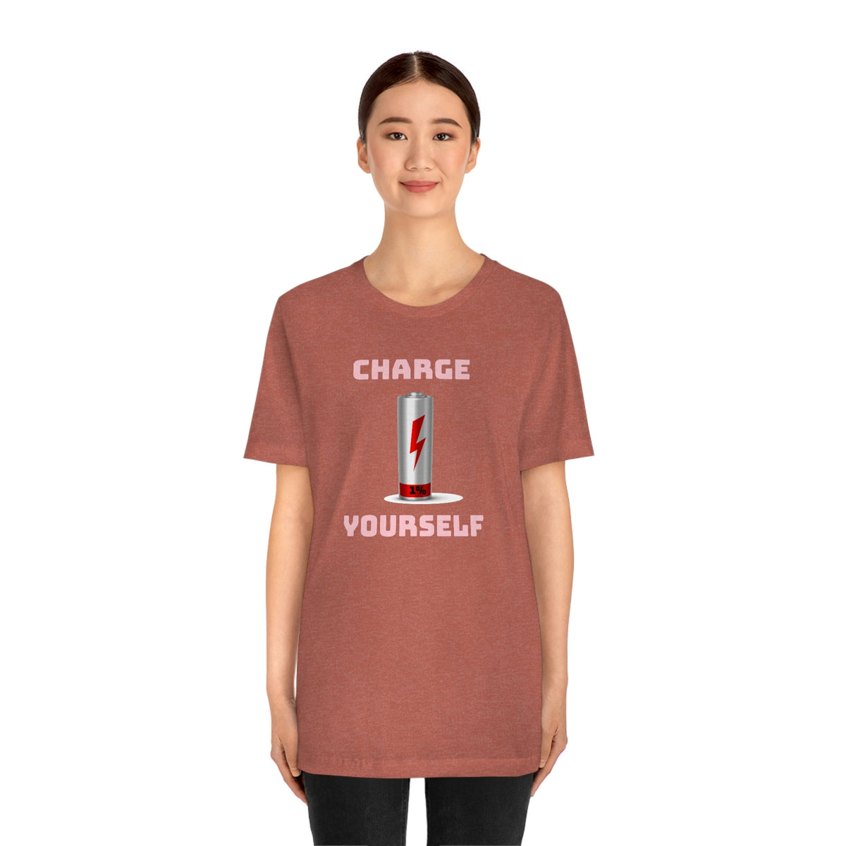 Charge Yourself Women's Short Sleeve Tee Heather Clay