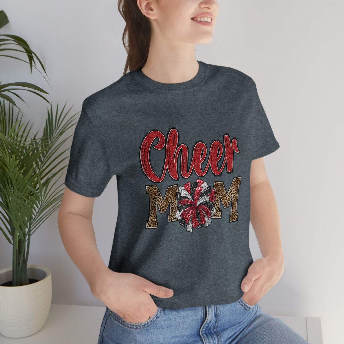 Cheer Mom Women's Short Sleeve Tee Heather Slate