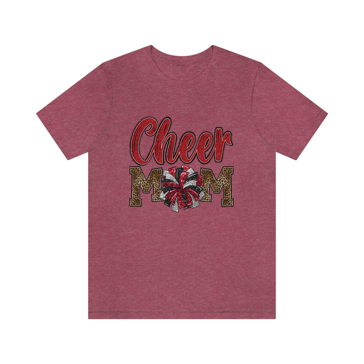 Cheer Mom Women's Short Sleeve Tee Heather Raspberry