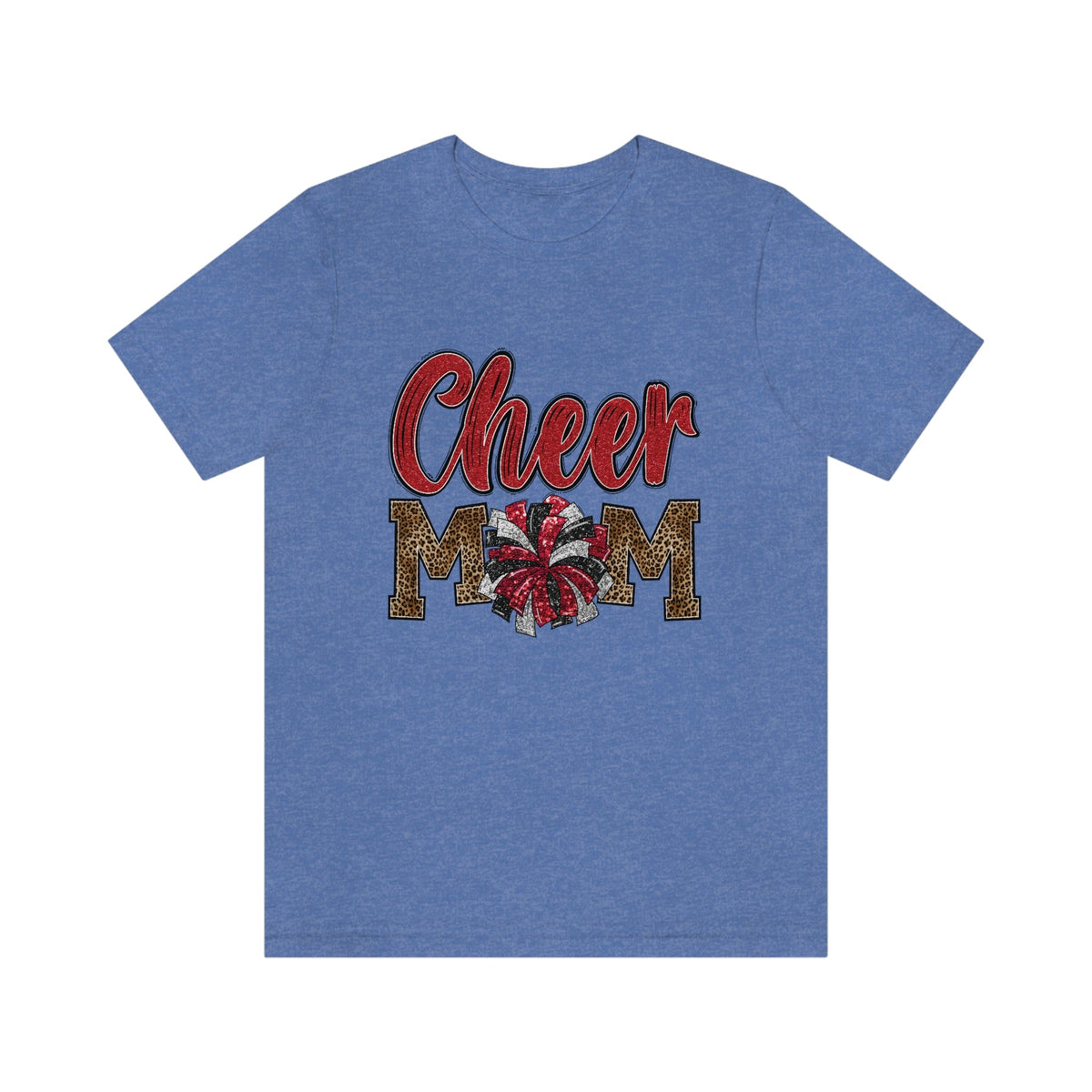 Cheer Mom Women's Short Sleeve Tee Heather Columbia Blue