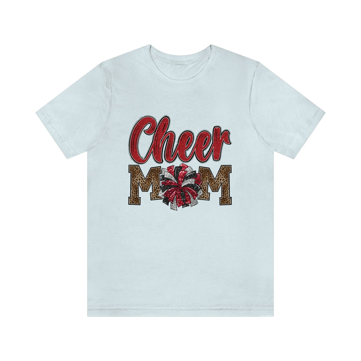 Cheer Mom Women's Short Sleeve Tee Heather Ice Blue