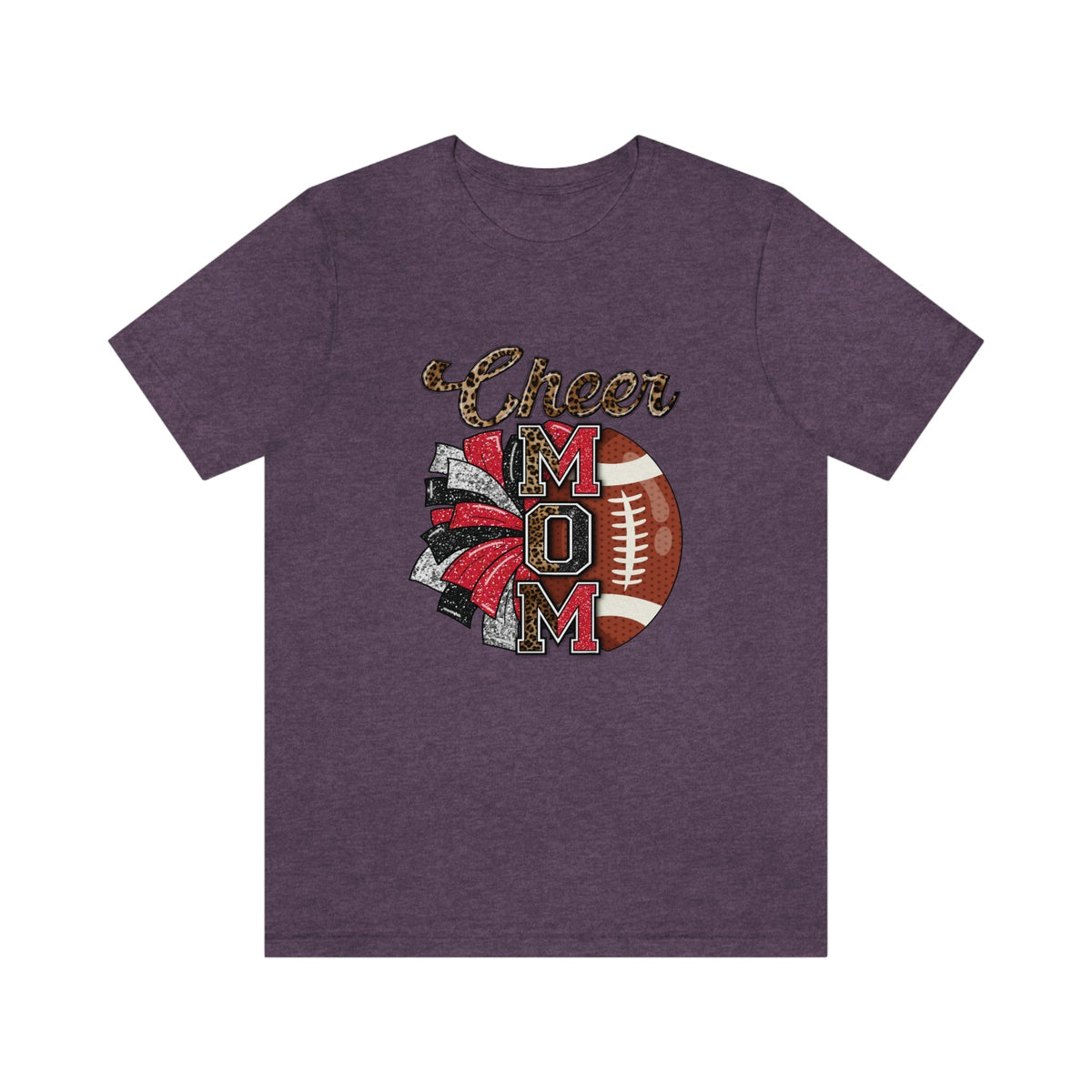 Cheer/Football Mom Women's Short Sleeve Tee Heather Team Purple