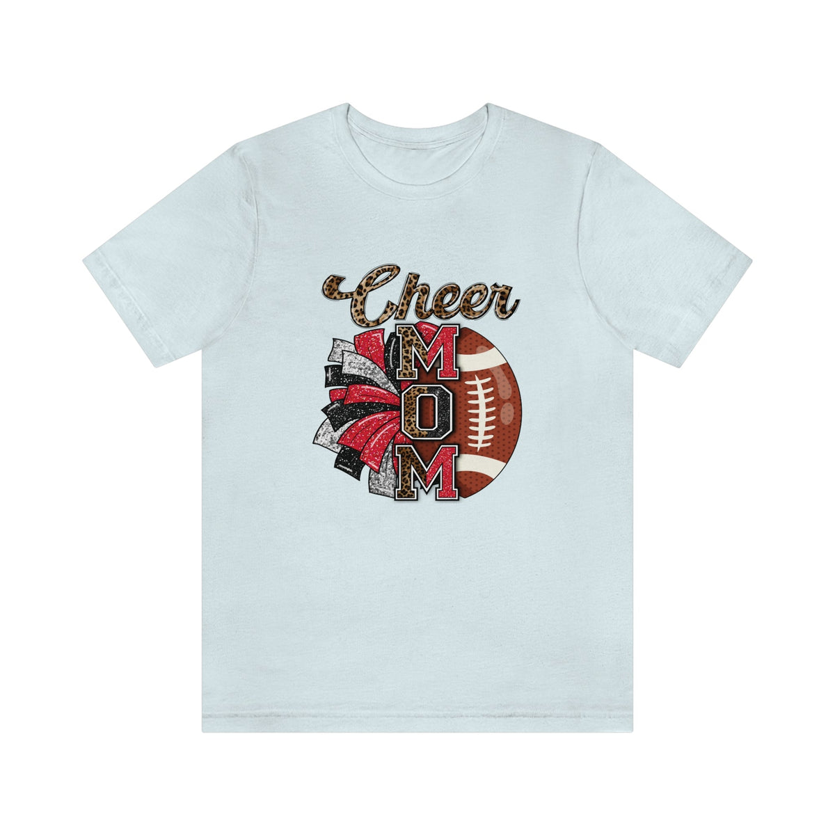 Cheer/Football Mom Women's Short Sleeve Tee Heather Ice Blue