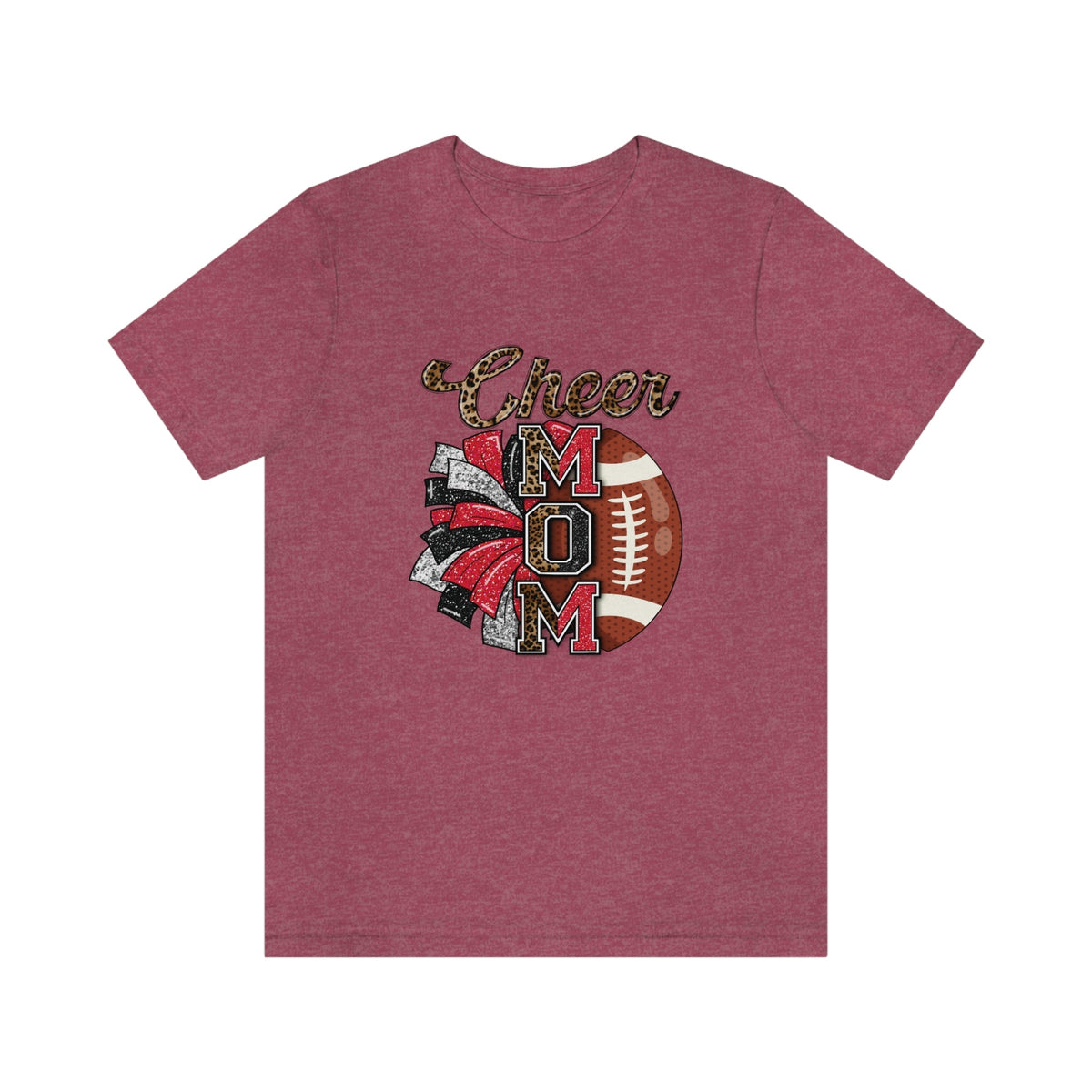 Cheer/Football Mom Women's Short Sleeve Tee Heather Raspberry