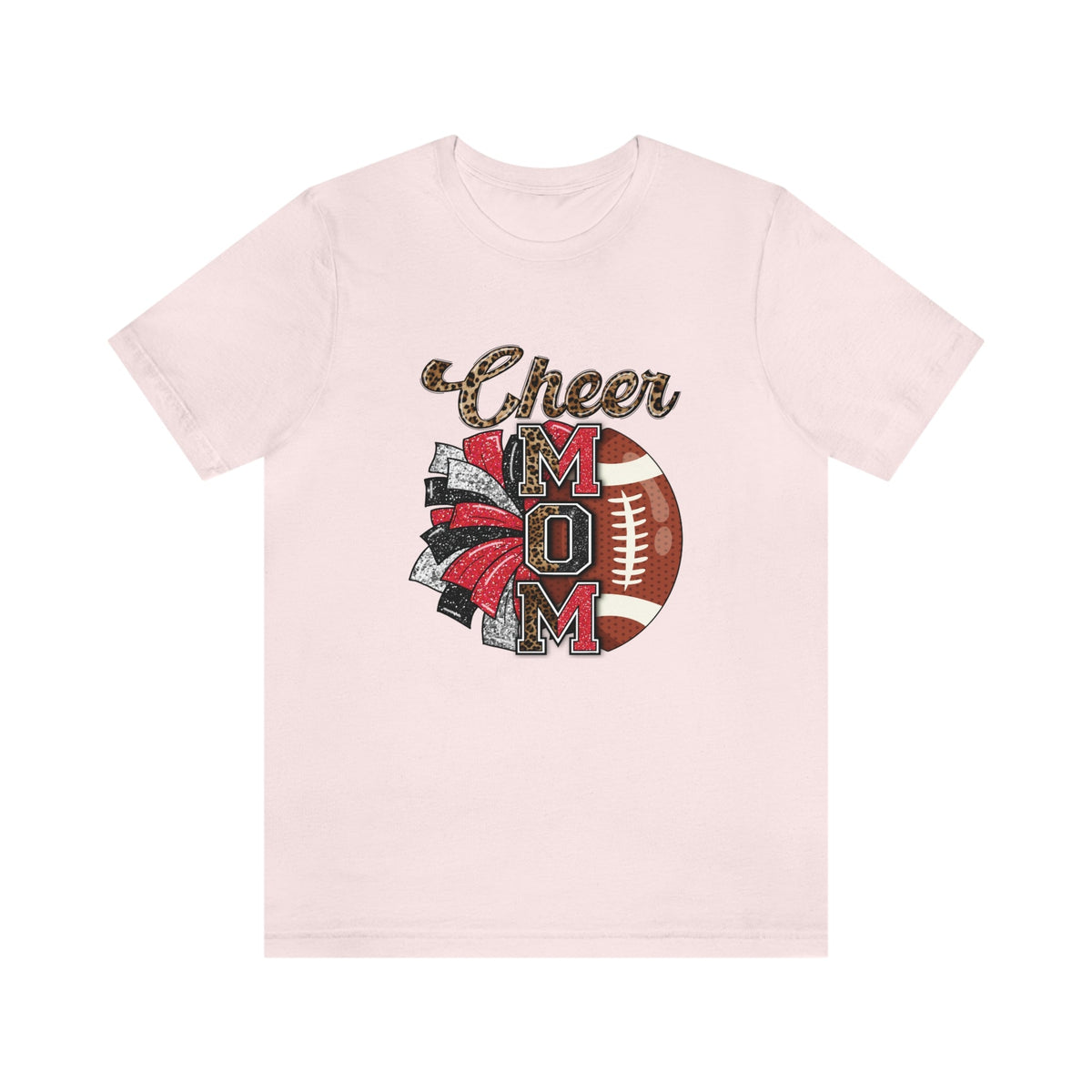 Cheer/Football Mom Women's Short Sleeve Tee Soft Pink