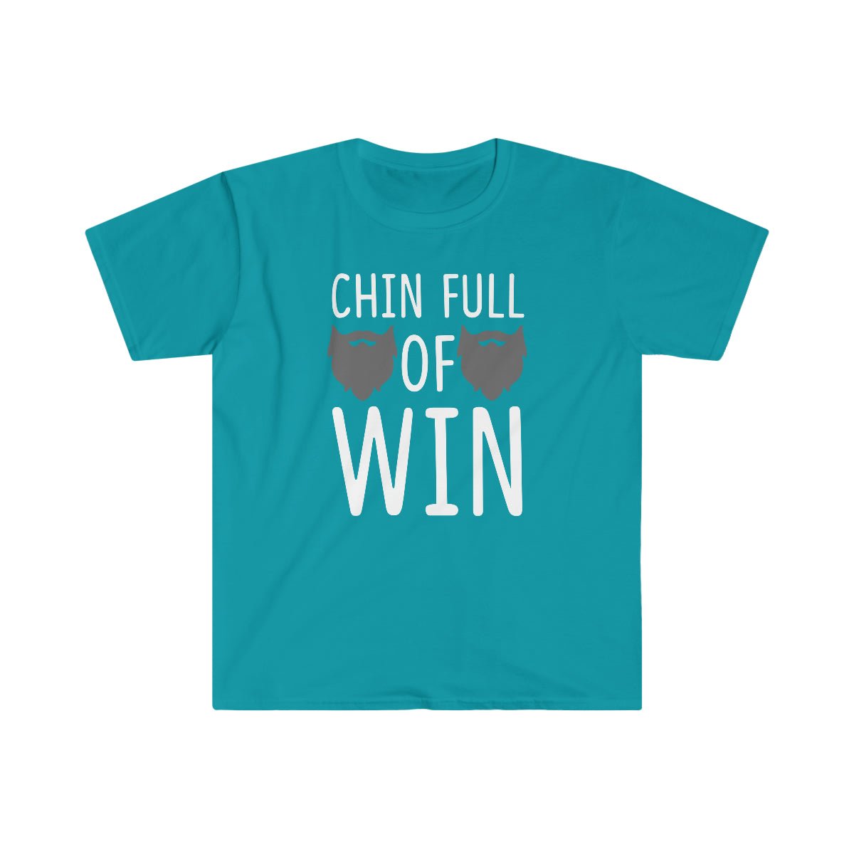 Chin Full Of Win Beard Softstyle T-Shirt Tropical Blue