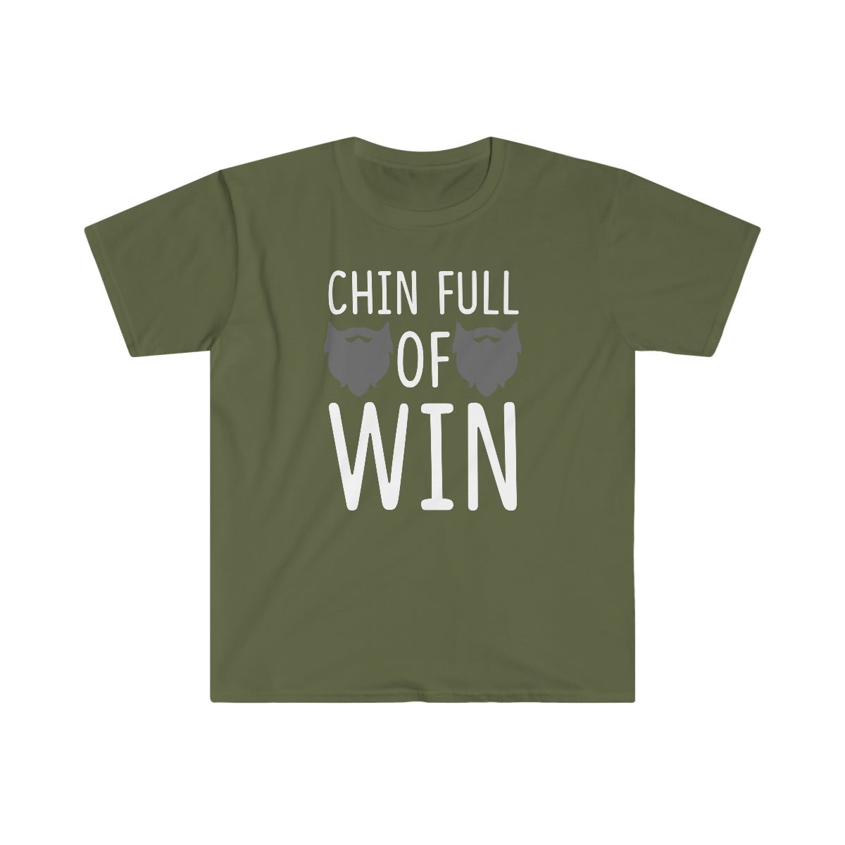 Chin Full Of Win Beard Softstyle T-Shirt Military Green