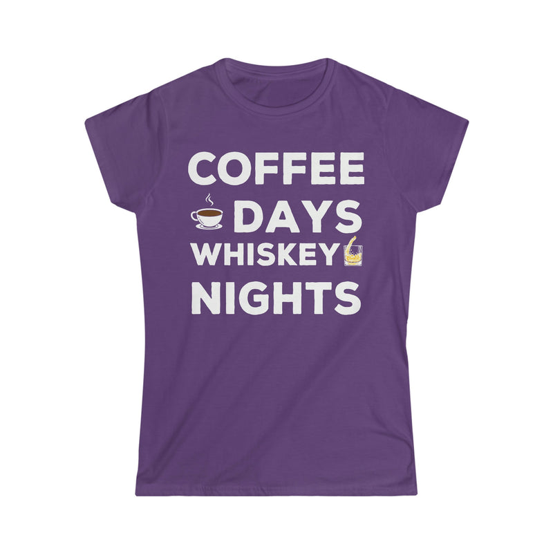 Coffee Days and Whiskey Nights Women's Soft Style Tee - Salty Medic Clothing Co.