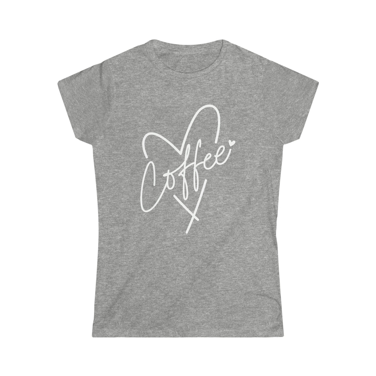 Coffee Heart Women's Soft Style Tee Sport Grey