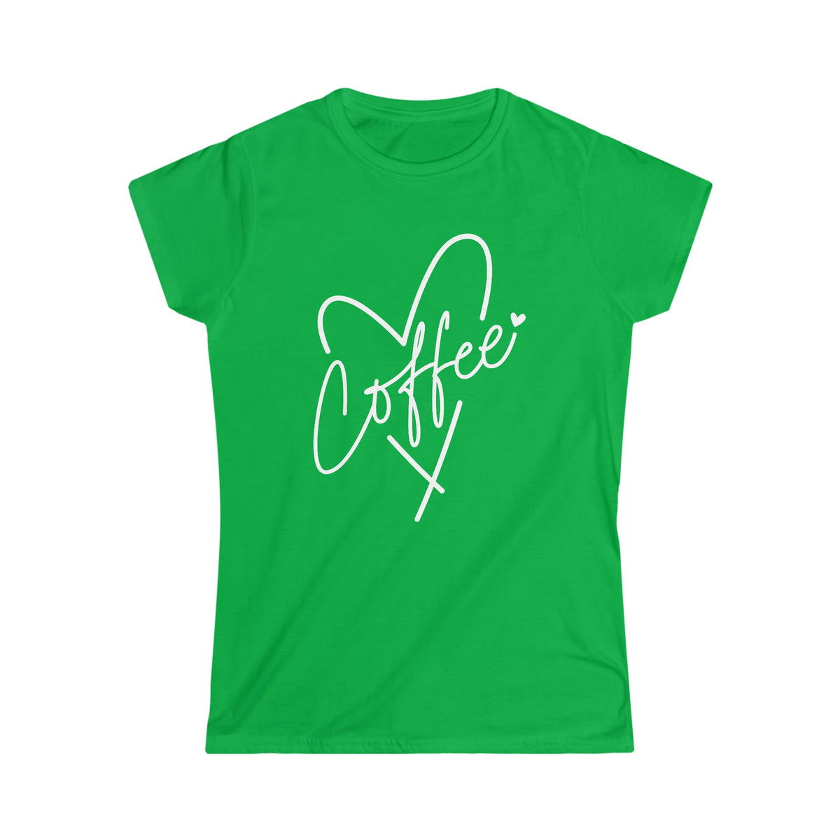 Coffee Heart Women's Soft Style Tee Irish Green