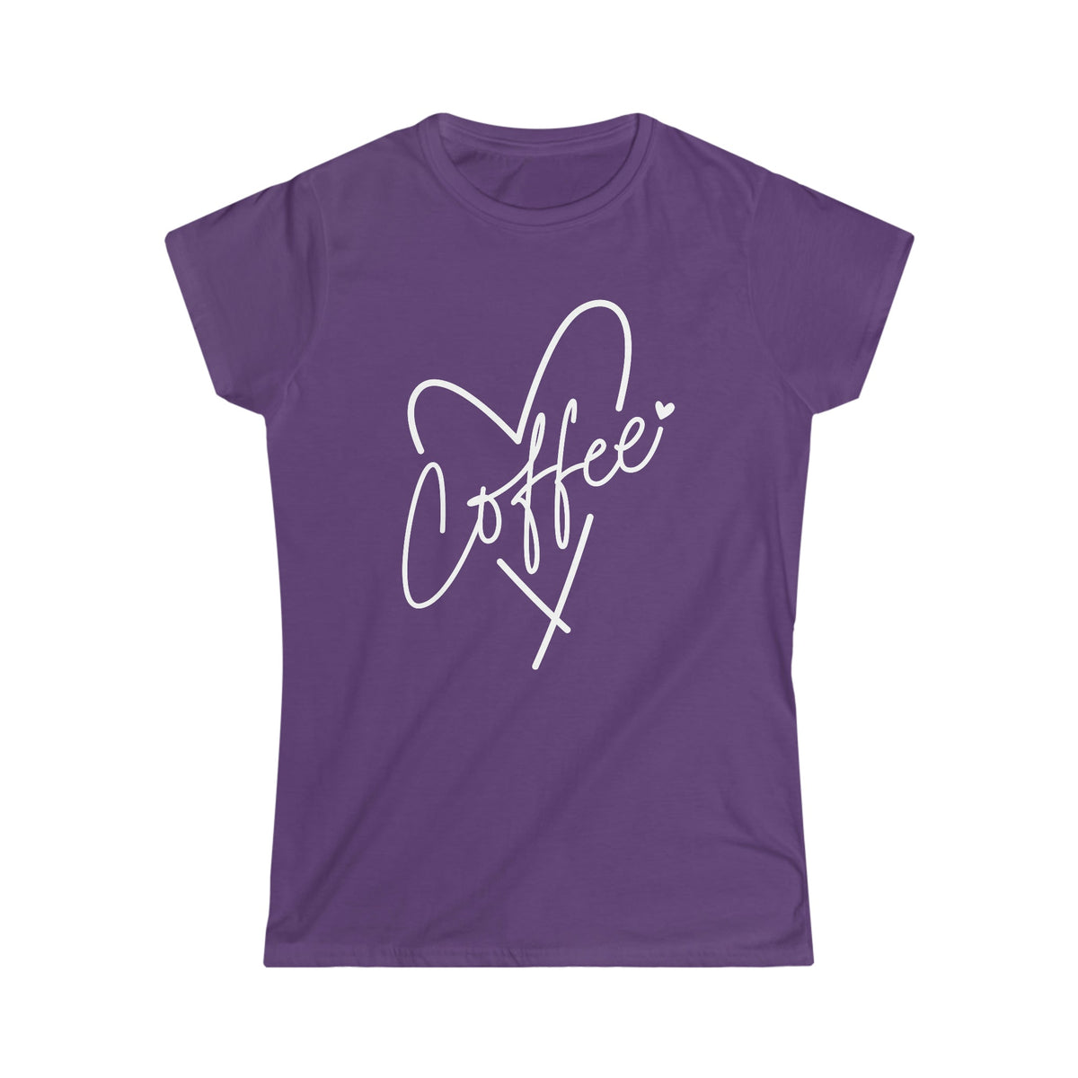 Coffee Heart Women's Soft Style Tee Purple