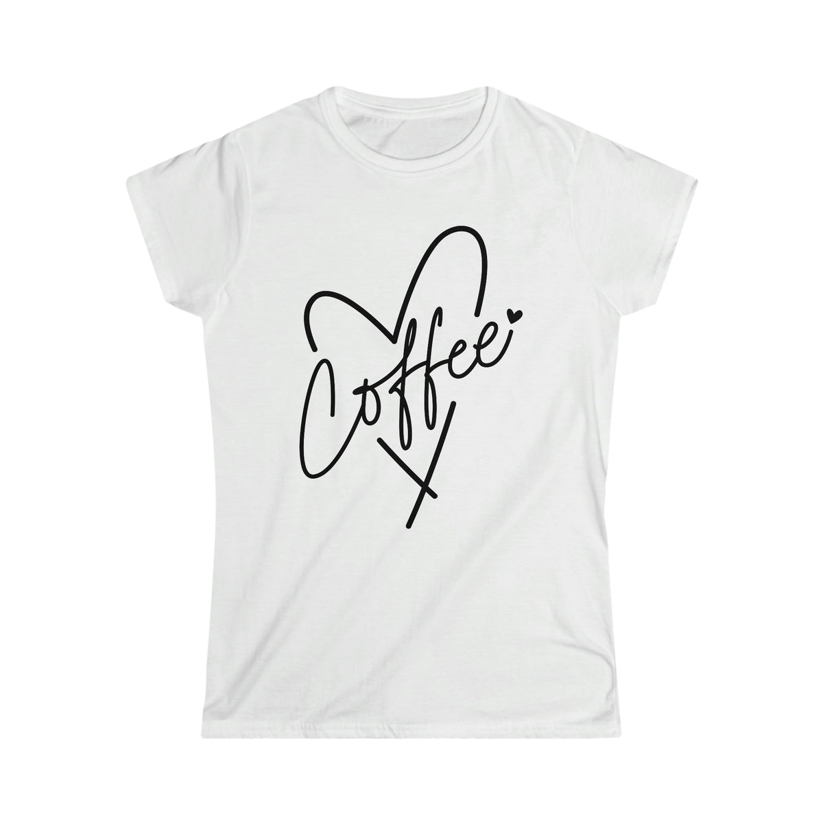 Coffee Heart Women's Soft Style Tee White