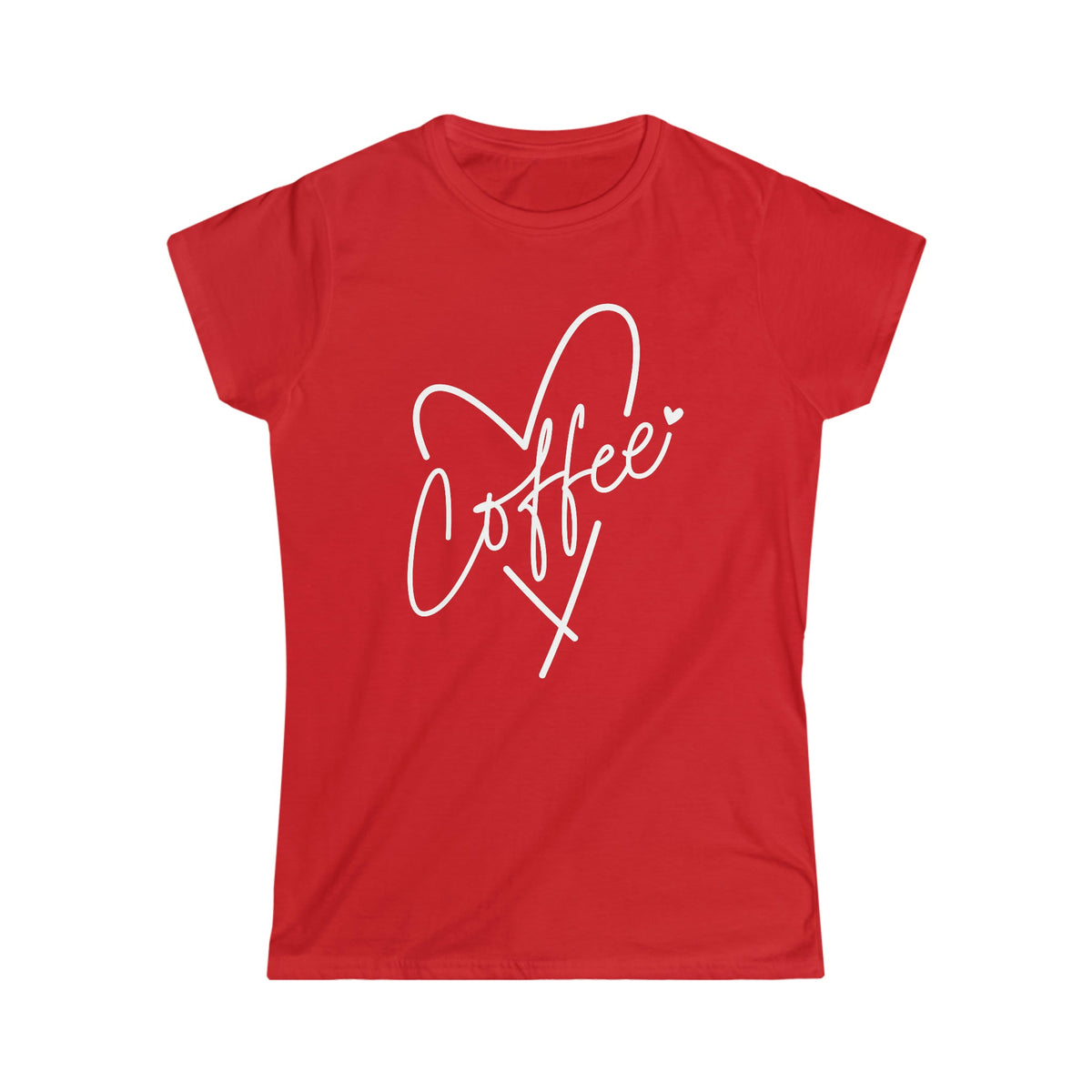 Coffee Heart Women's Soft Style Tee Red