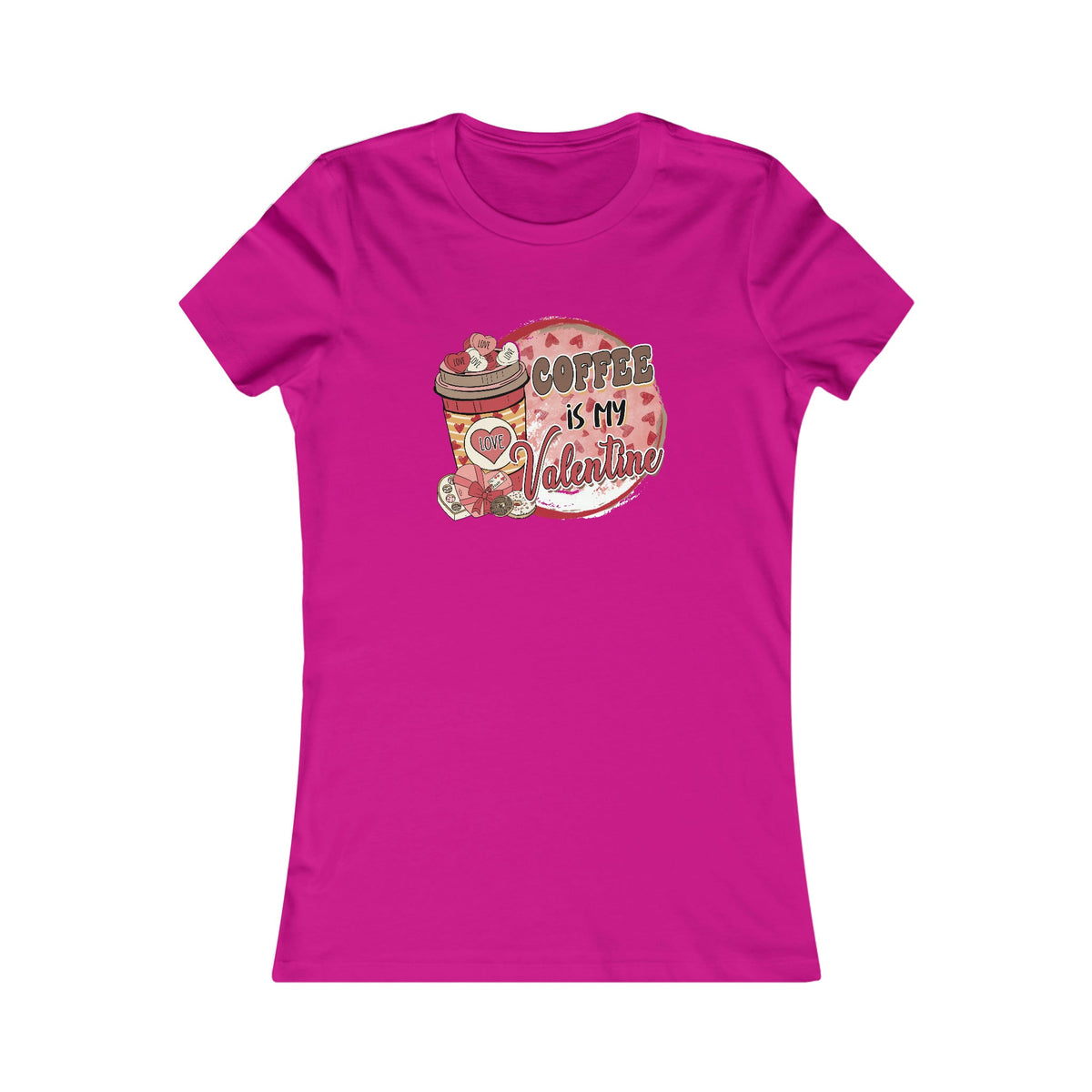 Coffee is my Valentine Women's Tee Berry