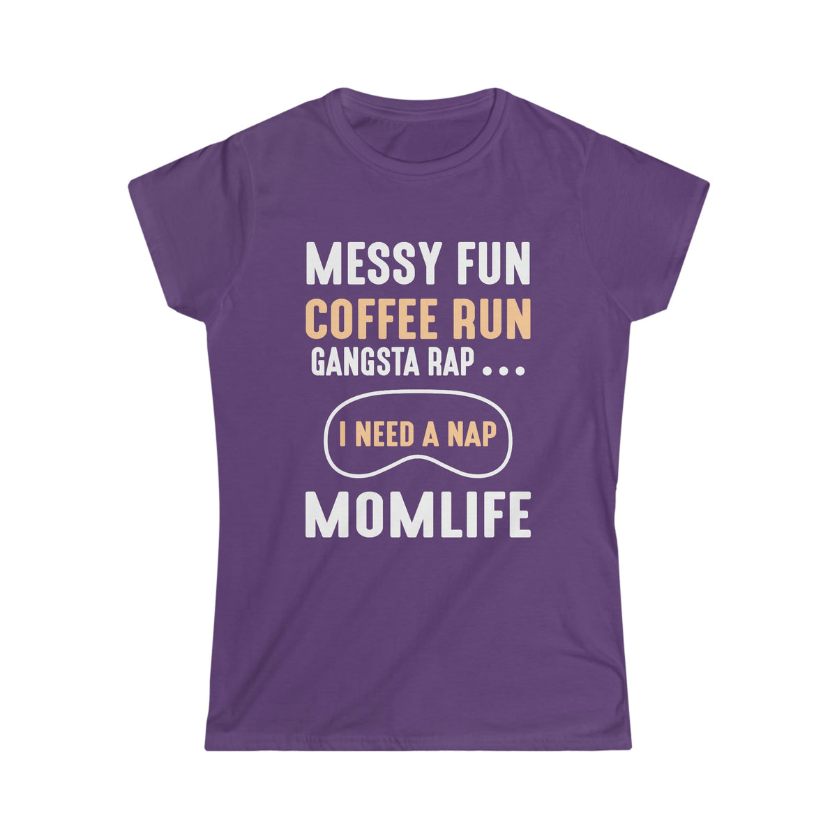 Coffee Run Mom Life Women's Soft Style Tee Purple