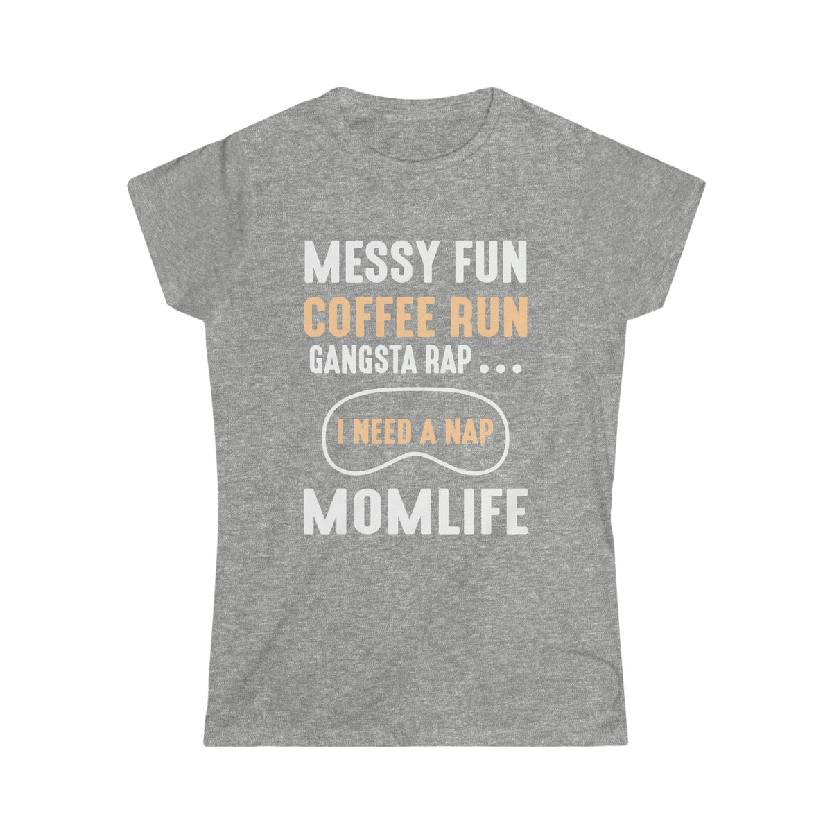 Coffee Run Mom Life Women's Soft Style Tee Sport Grey