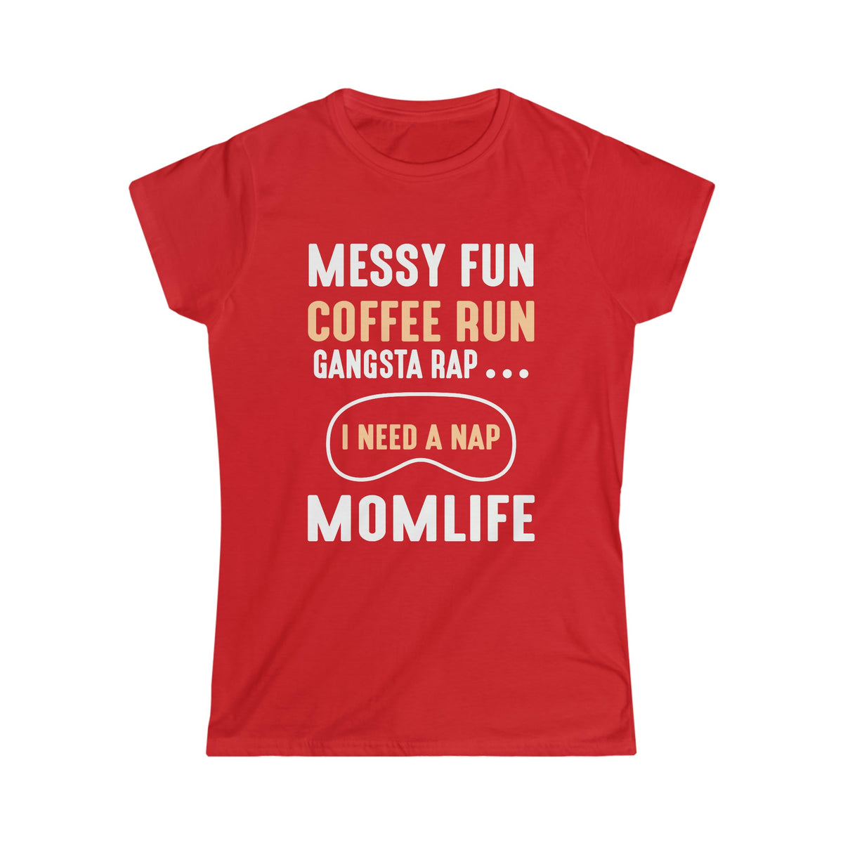 Coffee Run Mom Life Women's Soft Style Tee Red