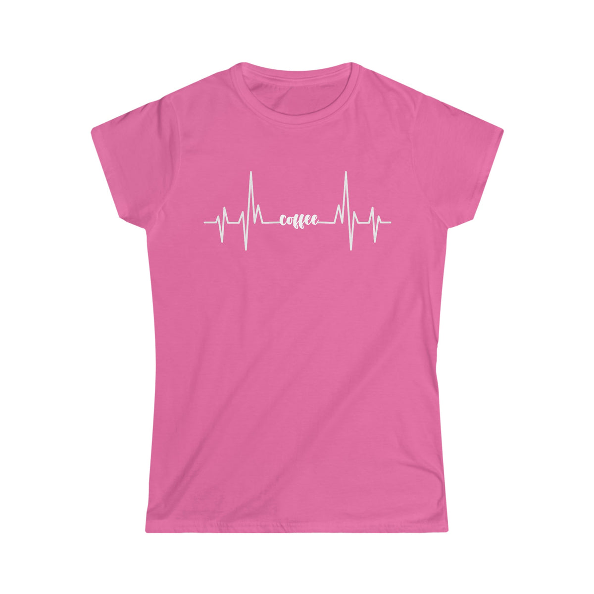 Coffee, The Heart Beat of America Women's Soft Style Tee Azalea