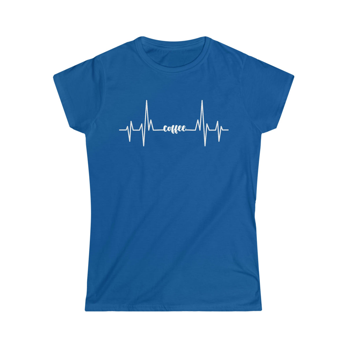 Coffee, The Heart Beat of America Women's Soft Style Tee Royal